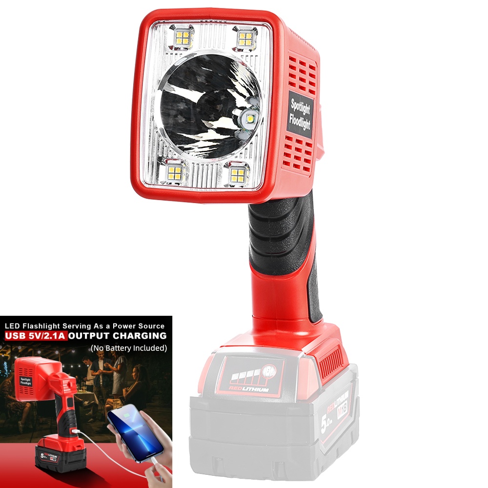 Fishing Light - 16W Cordless LED Flashlight for Milwaukee
