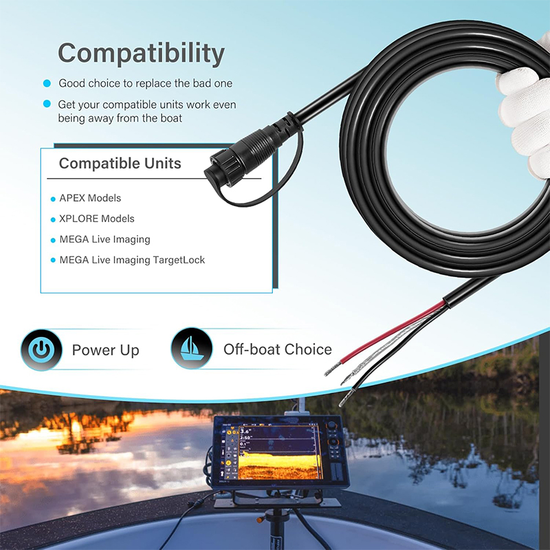 720110-1 PC13 Power Cable for  - Fish Finder recension och pris